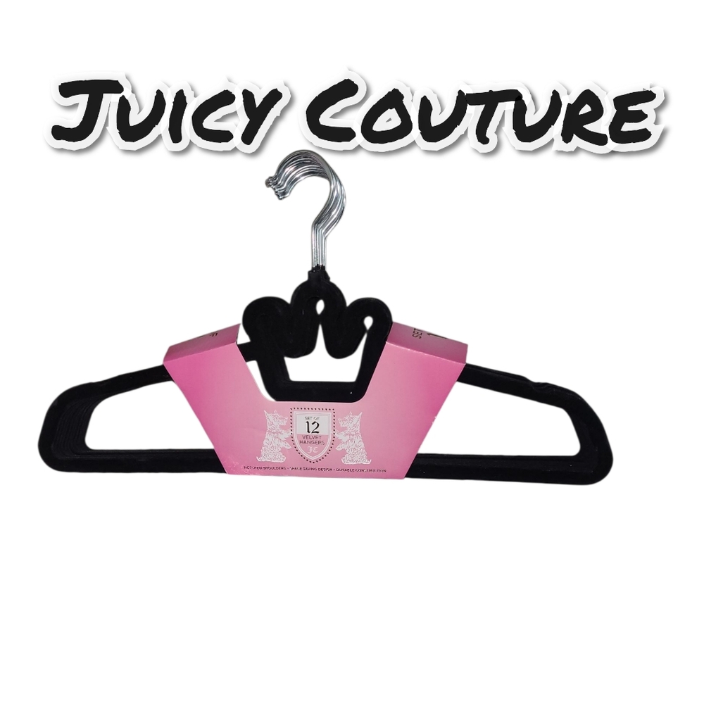 Juicy Couture Black Velvet Hangers - Set Of 12